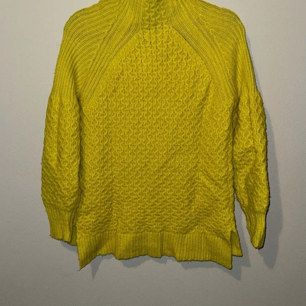 Anthropologie Bia Sweater Women's Medium Yellow Alpaca Wool Blend Cable Knit XS - Picture 12 of 12